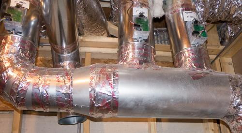 These ducts are sealed with Underwriter Laboratories-approved metal tape.
