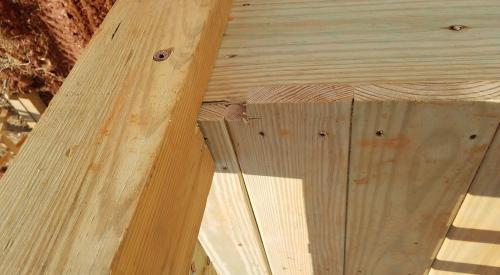 Wrong - Vertical support members are not alligned.