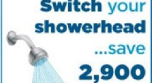 Efficient showerheads can save 2,900 gallons of water per year.