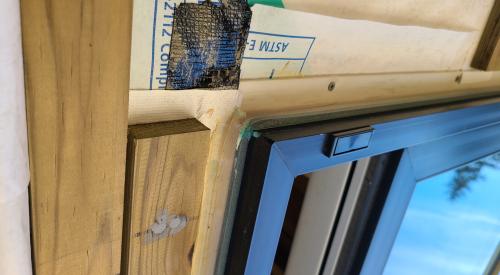 Right - House wrap is sealed to window flange with liquid-applied sealant.