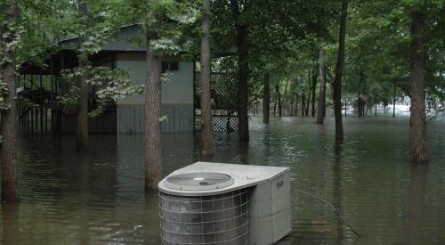 Wrong – The HVAC compressor was not adequately secured to an elevated platform and was washed away. 