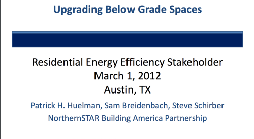 Upgrading Below Grade Spaces