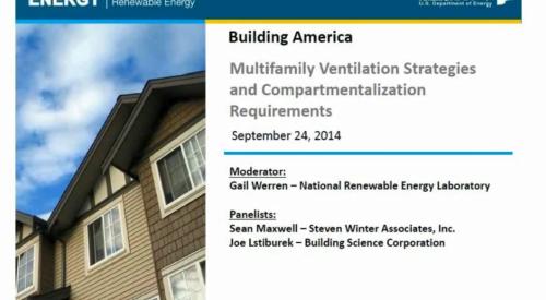 Building America Webinar: Multifamily Ventilation Strategies and Compartmentalization Requirements