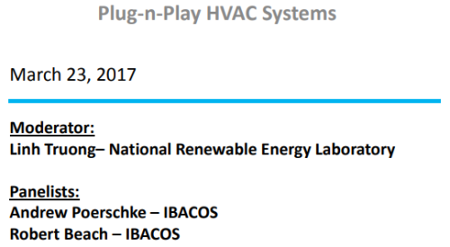 High Performance HVAC: Low-Load and Plug-n-Play HVAC Systems