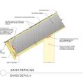 SIP roof panel detailing at eaves with an angled fascia