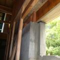 The basement walls’ interior framing is set in 3 inches from the concrete to allow space for closed-cell foam that is sprayed directly on the concrete, then blown cellulose is added to fill the wall cavity.  
