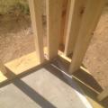 Corner framing is placed to allow room in the corners for wall insulation.