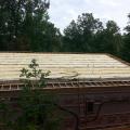 This roof was insulated above the roof deck with 5.5 inches (R-38.5) of closed-cell spray foam.  