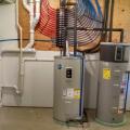 Right - The home’s ground source heat pump preheats water for the air source heat pump water heater.