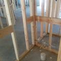 Solid wood blocking was installed in the walls to accommodate future grab bars in both bathrooms. 