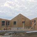 Structural insulated panels offer a continuous layer of thermal protection and draft resistance around the home and come from the factory precut for fast assembly.