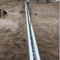 Metal-reinforced rigid foam panels create a form for the concrete foundation walls.
