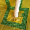 Tape seals gaps between the vapor barrier and pipes that penetrate through the subslab vapor barrier.