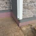 Rigid foam protects the exterior of the foundation.