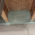 The builder used spray foam in difficult-to-air seal spots like the rim joists.