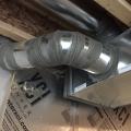 The seams in this HVAC duct are sealed with mastic.