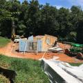 Right – This modular home consists of prebuilt wall panels that are assembled on site.