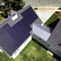 Right - The garage roof is correctly oriented for the home’s solar shingle system.