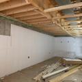 Right – A termite inspection gap is left at the top of the rigid foam board basement wall insulation.