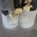 Right – Caulk seals around the pipes in the concrete.
