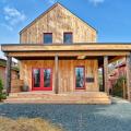 Right – This second-story deck also serves as a deep overhang to protect the entry door from weather