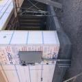 Right – all seams in the rigid foam were sealed with tape before installing the wire lathe for stucco. 