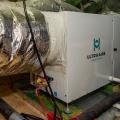 Right – A ventilating dehumidifier with a fresh air intake is tied into the central duct system of this mixed-humid climate home.