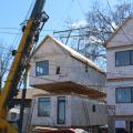 Right – The entire first floor and second floor of these modular homes were assembled in the factory and installed on an insulated concrete basement foundation on site. 