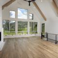 Right – The double-pane windows have low-emissivity coatings on three surfaces to reduce heat transfer through the glass allowing in views but preventing heat loss in winter and heat gain in summer.