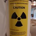 Right – The passive radon vent stack is properly labeled; this pipe brings radon and soil gases collected via a perforated pipe located under the floor slab up through an exterior wall for venting out through the roof..