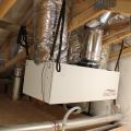 Right – The HVAC unit installed in the insulated attic uses a heat pump to provide heating and cooling while also providing dehumidification and fresh air ventilation.