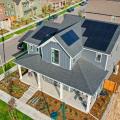Right - Solar photovoltaic panels are installed on the highest parts of the roof to avoid being shaded by other parts of the house. 