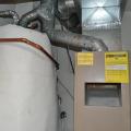 Wrong – Two combustion appliances are sharing a flue which could lead to backdrafting if one appliance is updated to a direct vent appliance and disconnected from shared chimney. 
