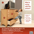 Furniture and heavy household items should be anchored to prevent tipping over during an earthquake and for everyday use if small children are in the home 