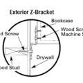 Types of brackets recommended for use in securing cabinets and drawers to the wall of the home. 
