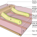 Burried and encapsulated ducts in a ceiling plane