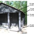 Wrong – This cabin has a gap between the concrete slab and the wall where rodents can enter