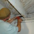 Caluk may be used to seal the cracks in the band joist area