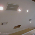 Examples of many common ceiling penetrations that will be difficult to insulate and air seal in this cathedral ceiling.