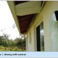 Vinyl and aluminum soffit panels can blow away in high winds if not properly connected. 