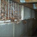 Wrong – This standard air vent has become blocked by flood debris and is located at the top of the foundation wall; it should not be used as a flood vent