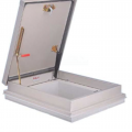 Commercially available “roof hatch” products provide an openable access to the roof for maintenance and emergency egress that meets code dimensional requirements 