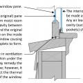 Condensation in storm windows can be prevented by air sealing around the storm window and allowing some ventilation to the outside from the original window