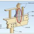 Connection of wall to floor framing for a coastal home built on piles. 