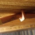 Wrong - Copper pipe is crimped by the support staple.