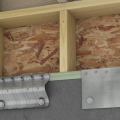 Correct seismic retrofit hardware for securing the sill plate to foundation wall 