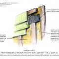 Install mesh insect barrier along the tops and bottoms of the rain screen behind the exterior cladding of above-grade walls.