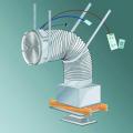Ducted whole-house fans should be installed with the duct curved and the fan suspended from rafters to reduce noise and vibration transmission to the living area.