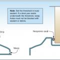 Threshold Sweep Flashing protects the door and helps to keep out wind-driven rain.