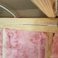 Wrong - Double top plate seam is poorly caulked.